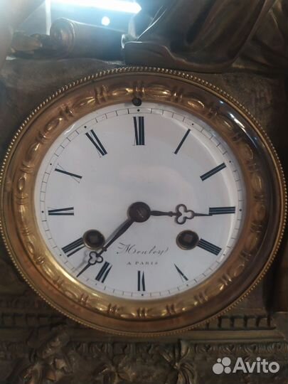 Часы каминные антикварные бронза