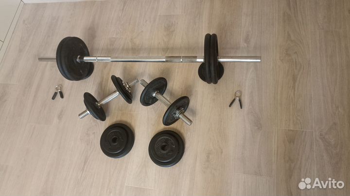 Гантели разборные с грифом для штанги