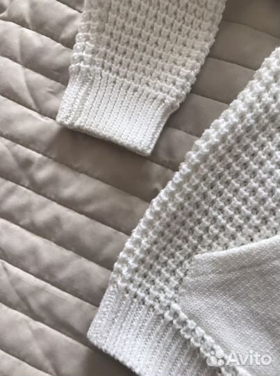 Свитер для мальчика белый теплый размер 83-89