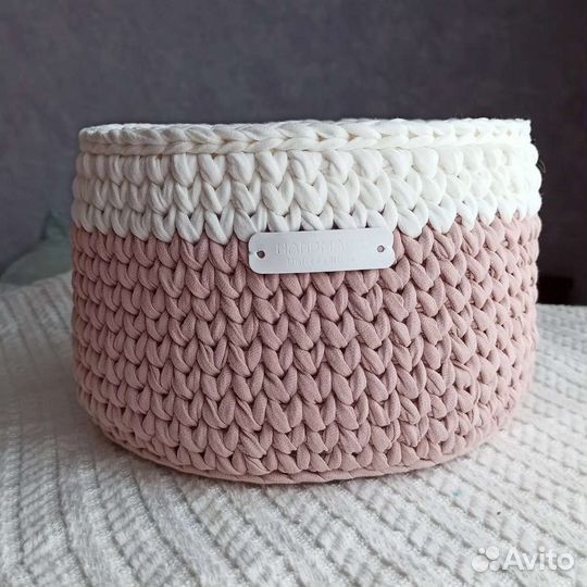 Корзина для хранения трикотажная плетеная