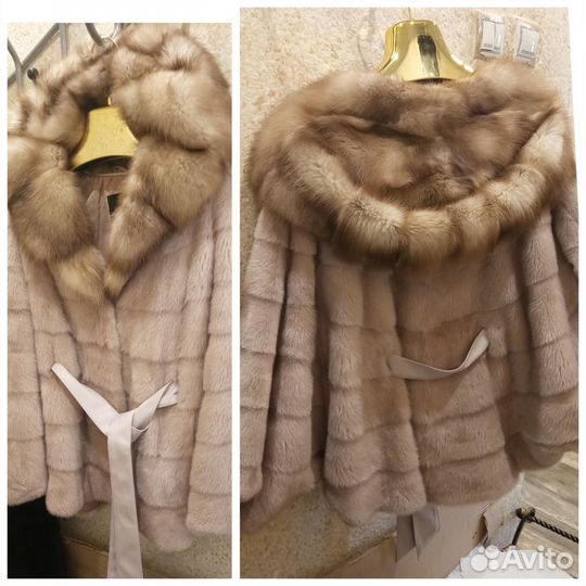 Шуба норковая 46-56р. куница.пудра.летучка.элитная