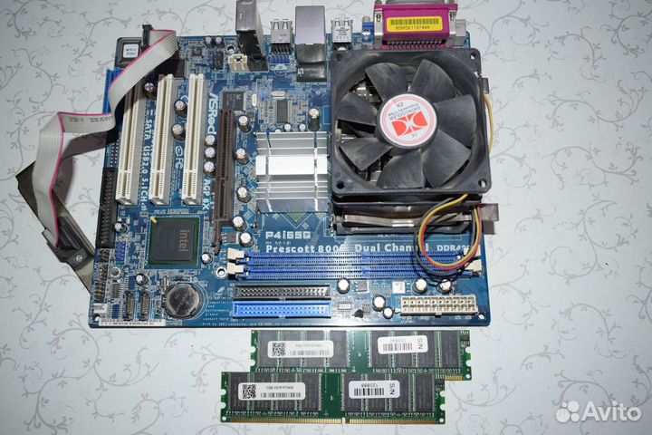 Материнка p4i65g prescott 800 dual channel ddr400