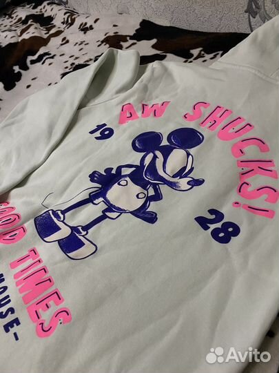 Толстовка худи H&M с Микки Маусом мятная