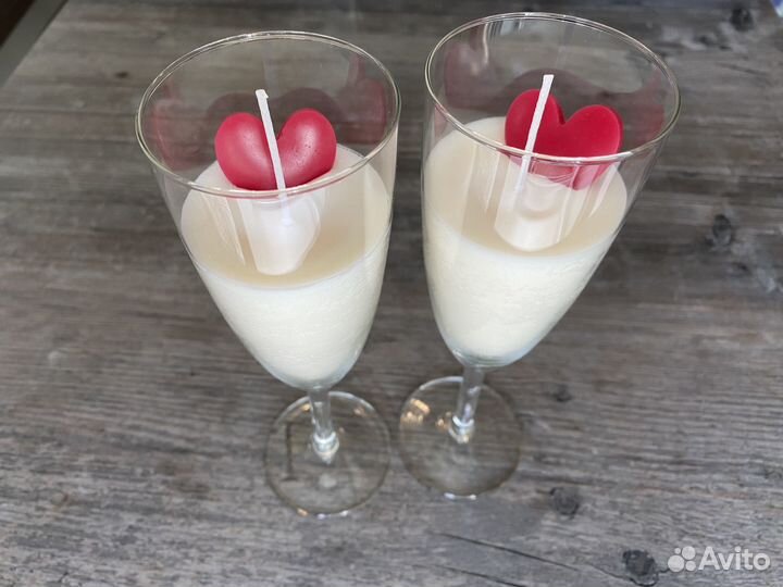 Свадебные свечи в бокале