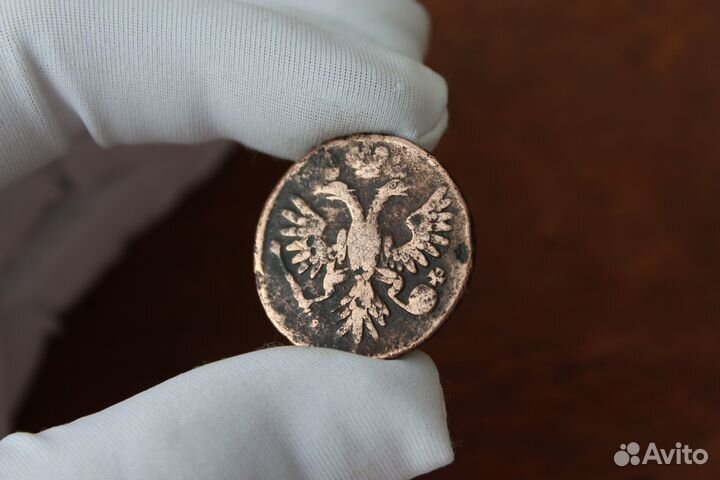 Деньга 1735 Анна Иоанновна в Твери