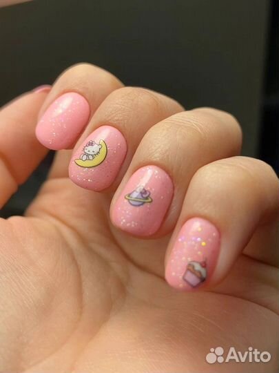 Маникюр с покрытием гель лак Наращивание