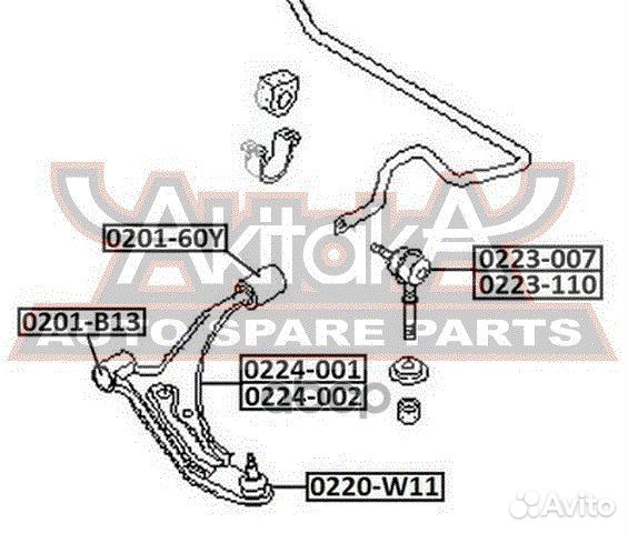 Рычаг передний левый 0224002 asva