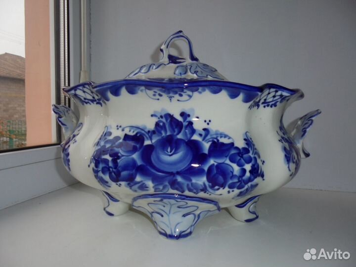 Супница Гжель фарфор 