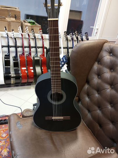 Flight новая классическая гитара чёрного цвета