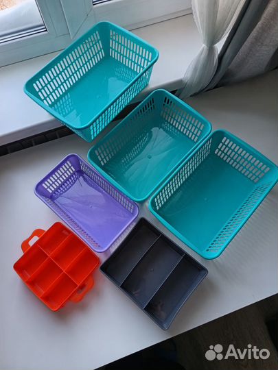 Органайзеры корзины пластиковые для хранения