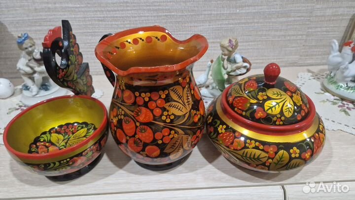 Сухарница-конфетница хохлома