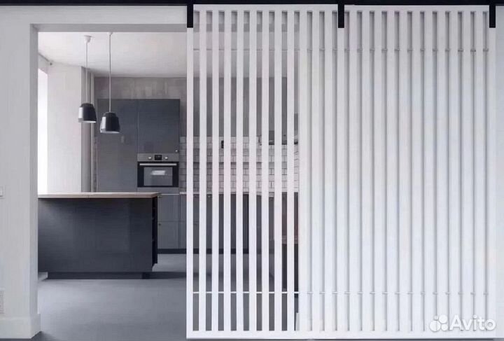 Реечные перегородки. Перегородки с рейками