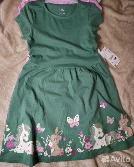 Комплект платьев C&A для девочек новые р 128