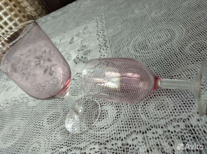 Фужеры цветное стекло,хрусталь СССР