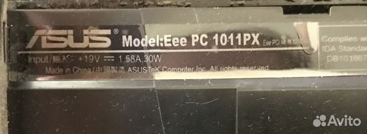 Asus Eee PC 1011PX в разбор