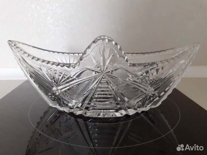 Хрустальная ваза-Ладья. СССР