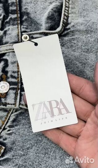 Джинсы Zara Flared Baggy Голубые