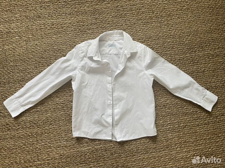 Рубашка белая для мальчика hm 128, школьная