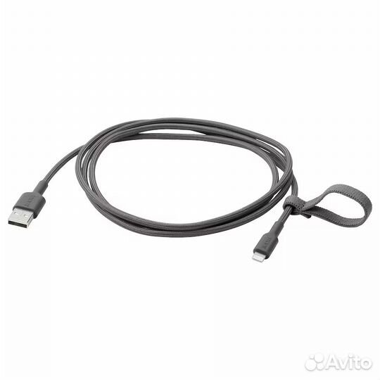 IKEA lillhult провод USB-A Lightning серый 1,5