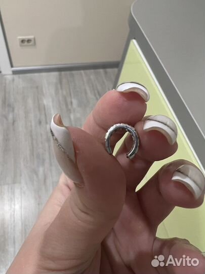 Серьга кафф серебряный