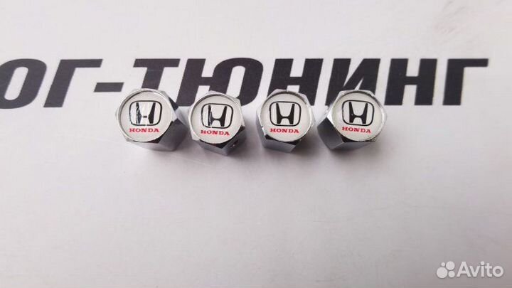 Колпачки на ниппель хром Honda с защитой от кражи