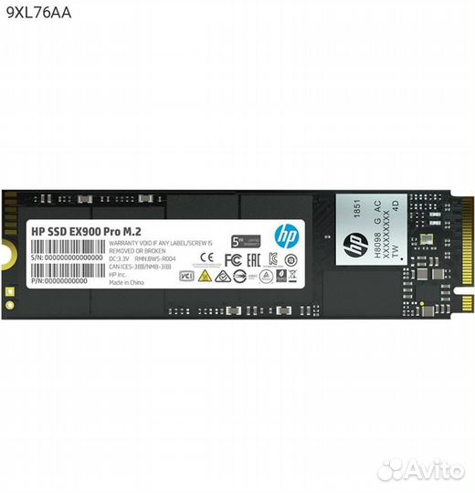 Диск SSD HP EX900 Pro M.2 2280 512GB PCIe NVMe 3.0