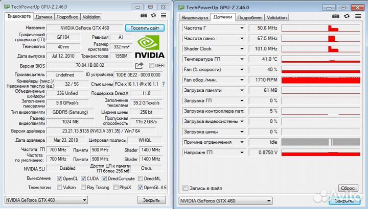 Видеокарты PCI
