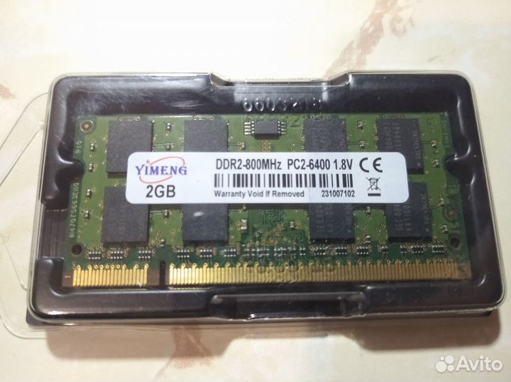 Новая ноутбучная память ddr2 2gb Yimeng 800мгц