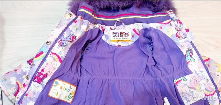 Зимний костюм с комбинезоном для девочки 92