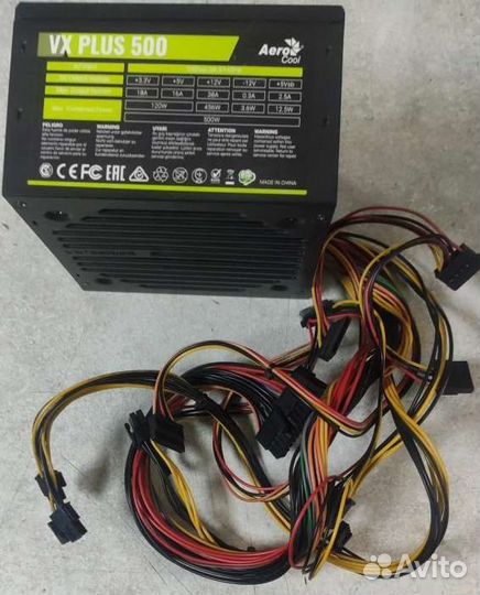 Блок питания 500W Aerocool VX plus 500 ATX