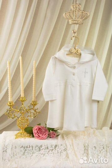 Рубашка крестильная с капюшоном«Ее малышество» и п