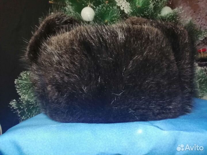 Шапка ушанка мужская беличий мех