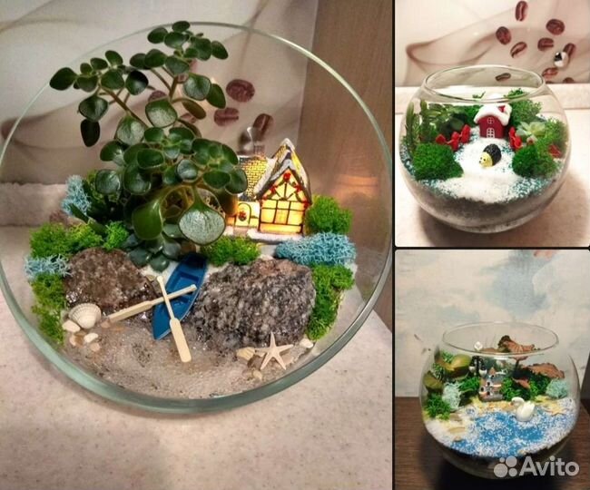 Флорариум, подарок, цветочная композиция