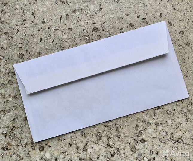 Конверты 110х220мм, с окном, 100 шт., новые