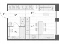 Квартира-студия, 30 м², 7/12 эт.