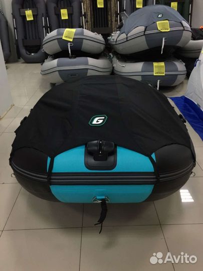 Лодка Gladiator C 370 Al черно-бирюзовая