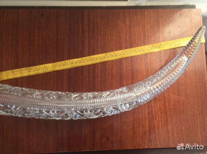 Редкий огромный хрустальный рог СССР ретро