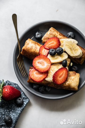 Блины творог и клубника ручная работа 0,450 кг