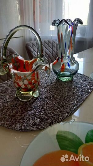 Ваза для цветов цветное стекло СССР