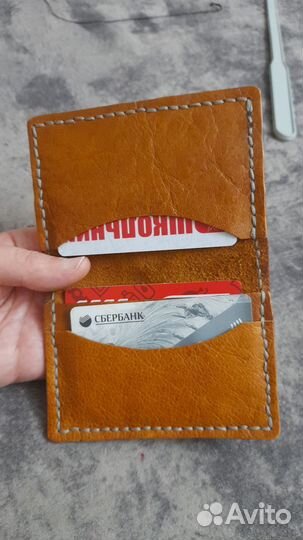Бумажник для карточек натуральная кожа