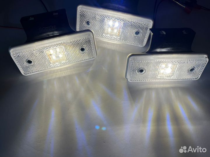 Фонари боковые белые 12/24в к-т 8шт