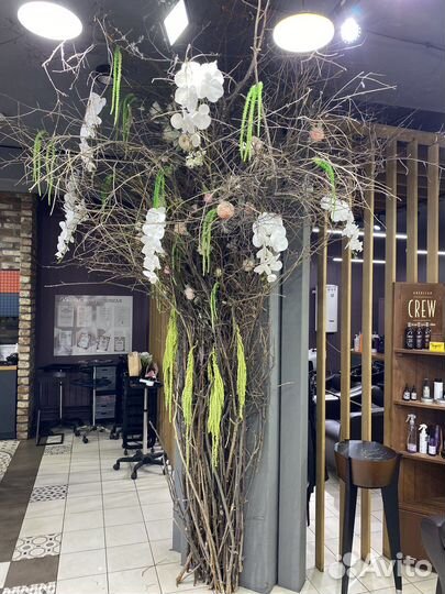 Декор интерьера, композиции из цветов, озеленение