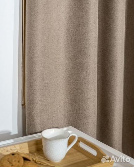 Портьеры блэкаут Массимо Песочный шторы