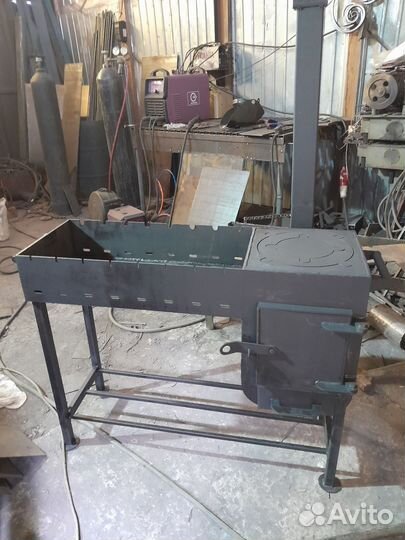 Мангал с печь под казан,металл 5мм