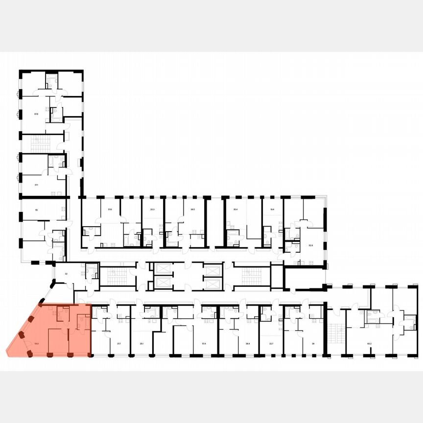 2-к. квартира, 58,6 м², 2/39 эт.