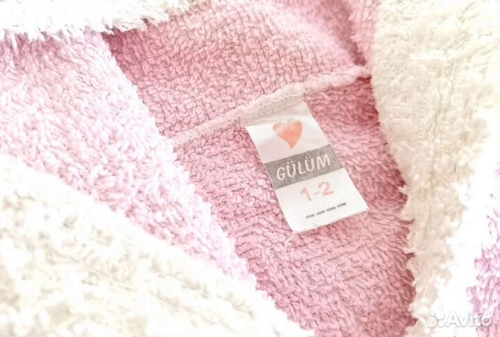 Детский махровый халат бу 1 2 года 80 86