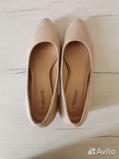 Туфли лодочки бежевые под замшу