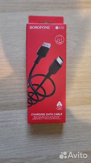 Кабель usb type c новый борофон 3А