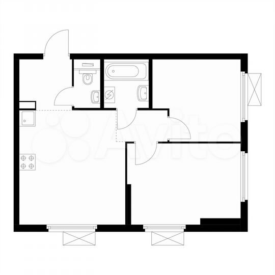 2-к. квартира, 47,4 м², 10/25 эт.