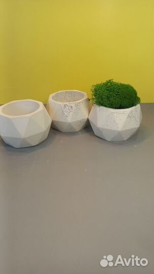 Силиконовая форма кашпо многогранный шар молд